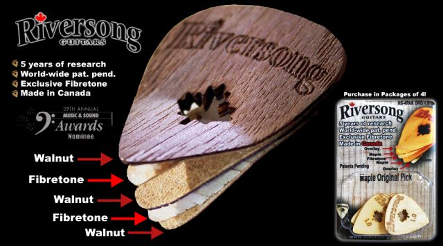 Plektrum-Box Walnuss 1,5 mm