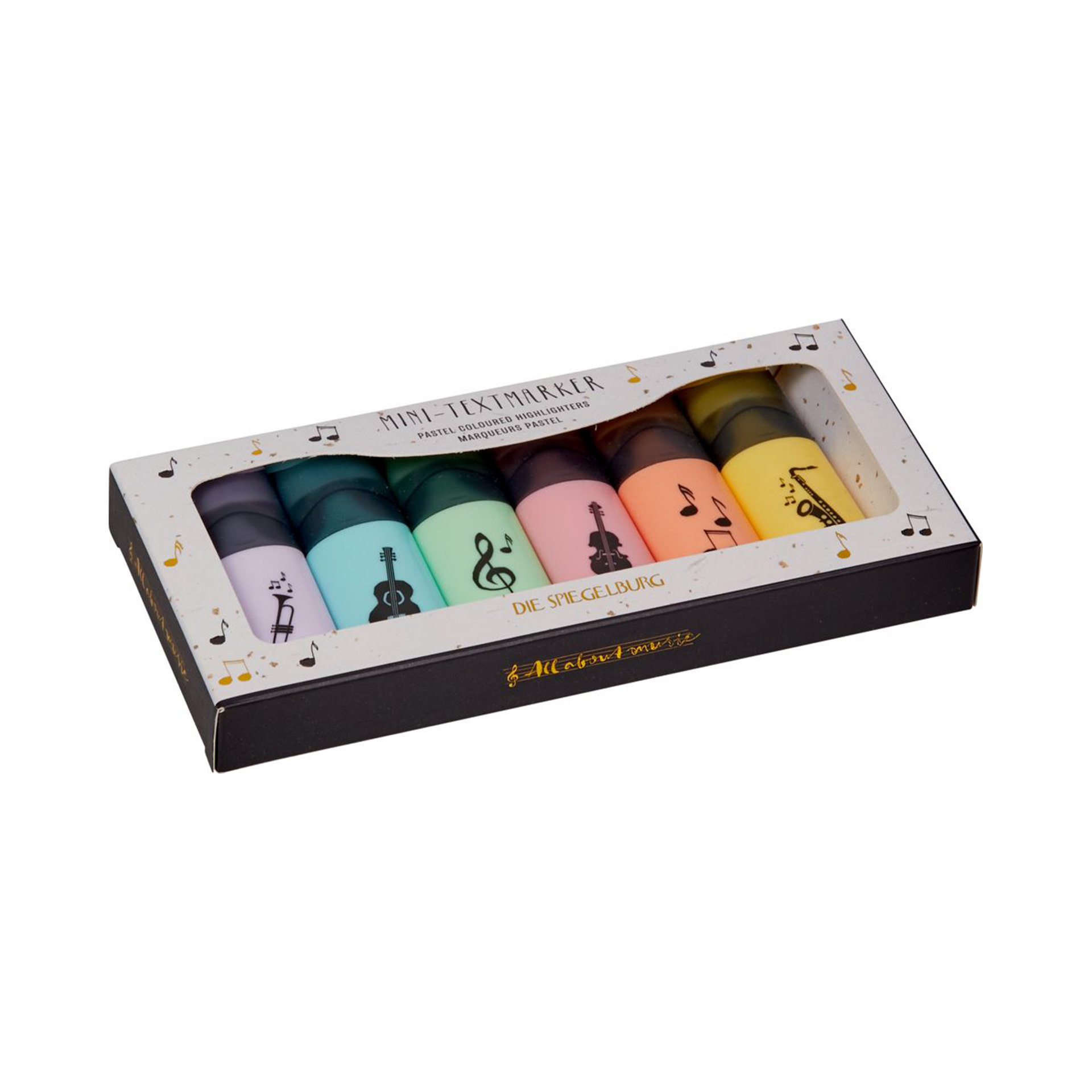 Mini Textmarker 6 Farben sort.