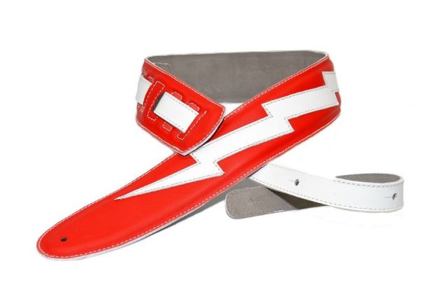 Flash Red Gitarrengurt Leder