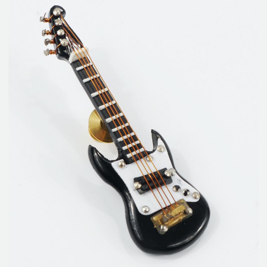Ansteckpin E-Gitarre schwarz