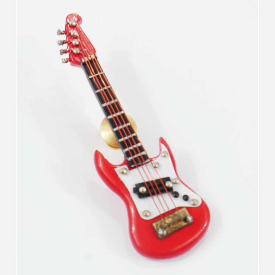 Ansteckpin E-Gitarre rot